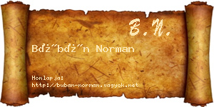 Búbán Norman névjegykártya
